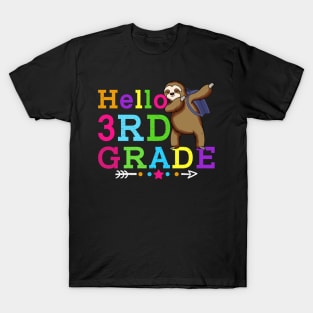 Sloth Hello 3rd Grade Teachers Kids Back to school Gifts T-Shirt